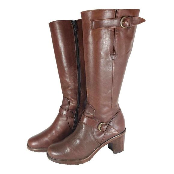 Dansko Women's Nevada EU 36 US 5-5,5 Brown Leather Side Zip Tall Riding Boots - Picture 1 of 14
